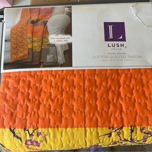 Lush Decor Royal Empire Cotton Quilted Throw - Orange and Yellow